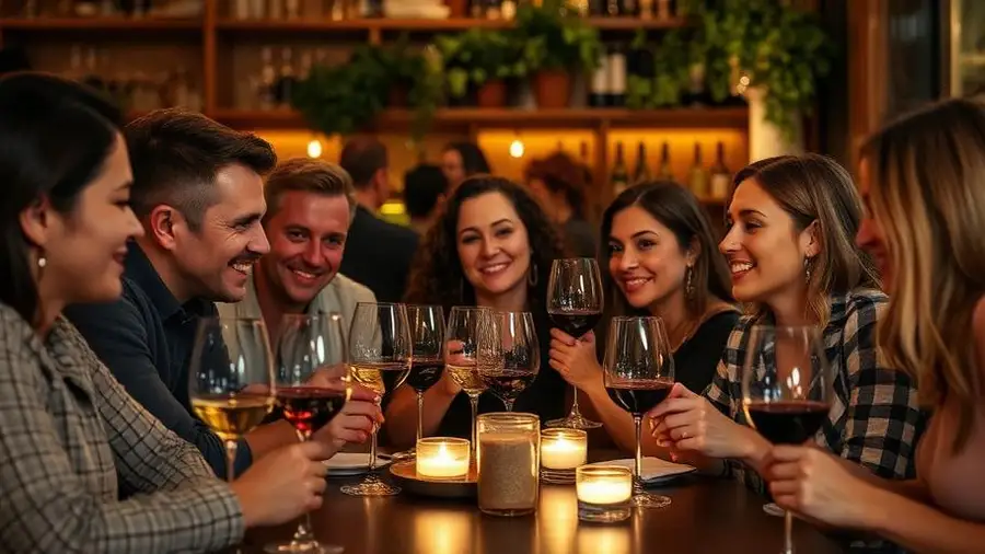 Vrienden genieten samen van wijn